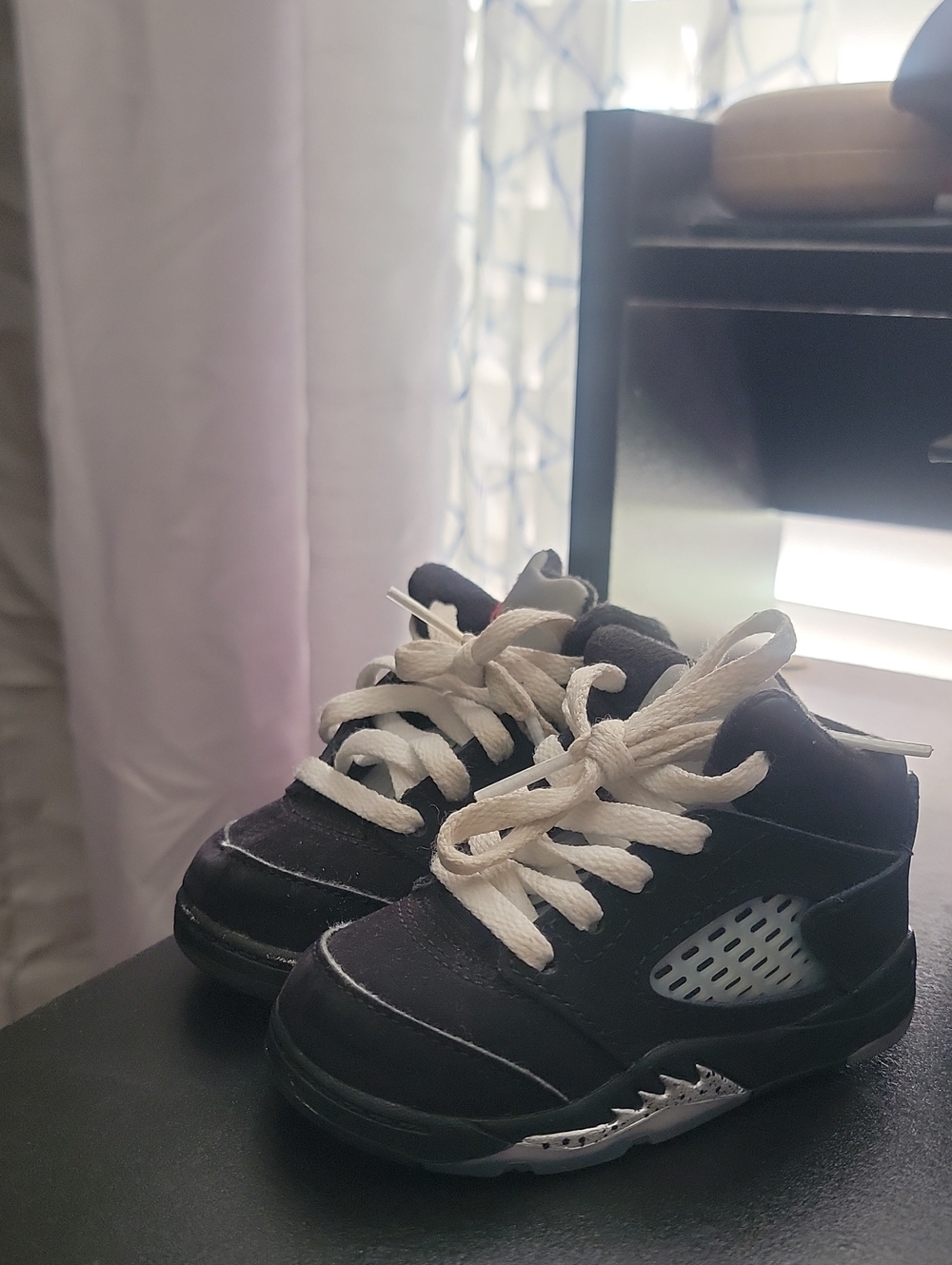 Jordan Kids Black and White High-Top Sneakers